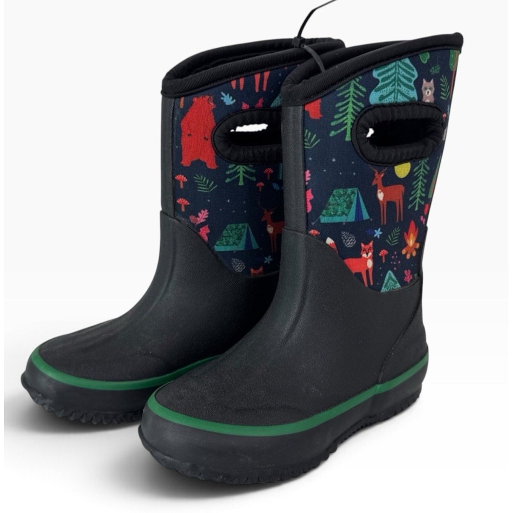 LoneCone Unisex Toddler Kids 7T (Ages1-3) Neoprene Mudboots Camp Forest Animal